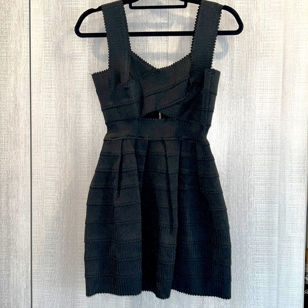 Akira Black Fit & Flare Elastic Bandage Dress